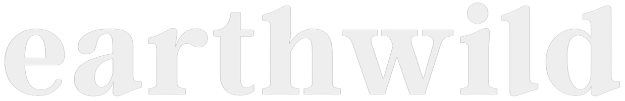 earthwild logo in bold white text on a black background, representing a brand focused on ecology and outdoor adventure.