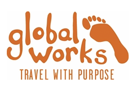 Global Works logo with tagline 'Travel with Purpose,' symbolizing impactful global travel experiences.