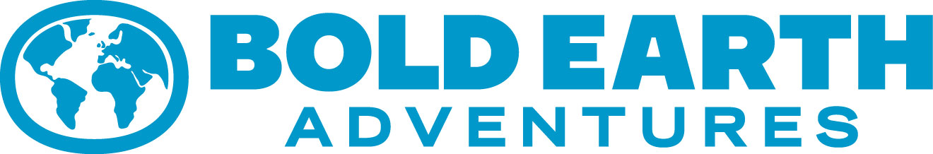 Bold Earth Adventures logo featuring a globe, representing summer programs and camps for high school and middle school students.